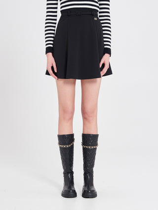 Mini Gonna Nera Con Cinturino