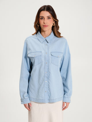 Camicia Denim Over Azzurro
