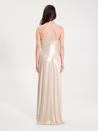 Abito Lungo Monospalla Dorato