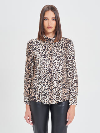 Camicia in Viscosa Animalier