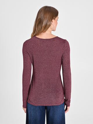 Maglia in Lurex Bordeaux