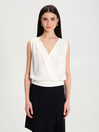 Top Boxy in Raso con Incrocio