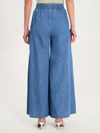 Pantaloni Palazzo Denim Azzurro