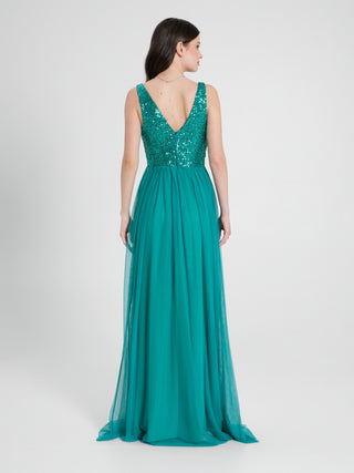 Abito Lungo Paillettes & Tulle