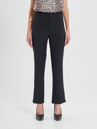 Pantaloni Neri in Cadi Operato