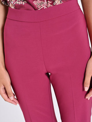 Pantaloni Flared in Tessuto Tecnico Bordeaux