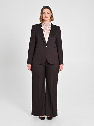 Giacca Curvy in Poliviscosa Marrone