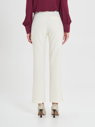 Pantaloni Bianchi in Cadi Operato