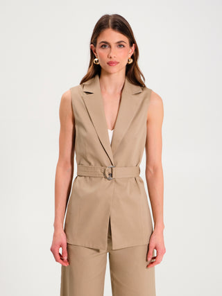 Gilet in Gabardina di Cotone