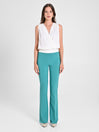 Pantaloni Flared in Tessuto Tecnico Verde Giada