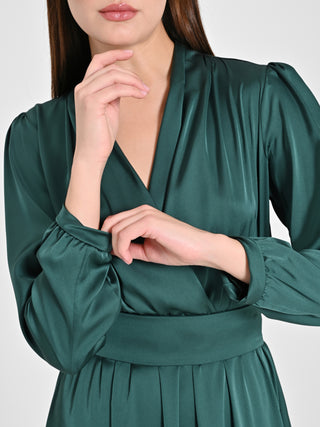 Abito Lungo in Raso Verde