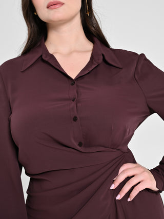 Abito Curvy Chemisier Marrone
