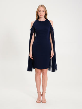 Abito con Maniche Plissé Blu