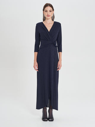 Abito Lungo Blu Lurex