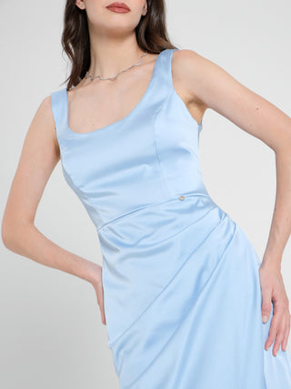 Abito Lungo in Raso Strutturato