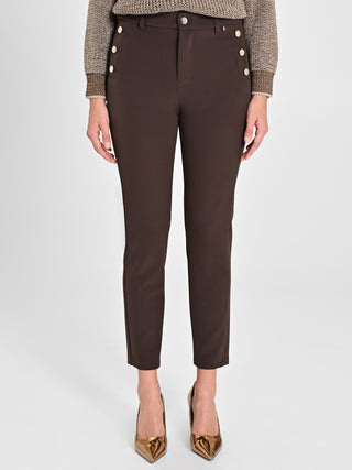 Pantaloni Skinny Marroni