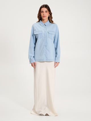 Camicia Denim Over Azzurro