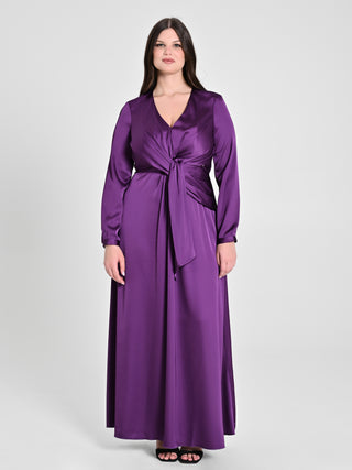 Abito Maniche Lunghe Curvy Viola Melanzana
