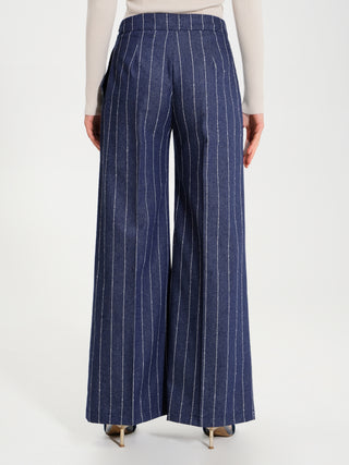 Pantaloni Palazzo Gessati in Cotone