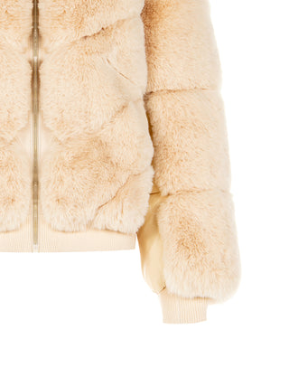 Giacca effetto Pelliccia Beige