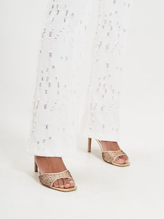 Pantaloni Flared in Denim