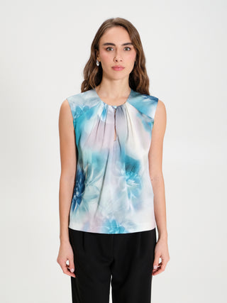 Top Sfiancato a Fiori