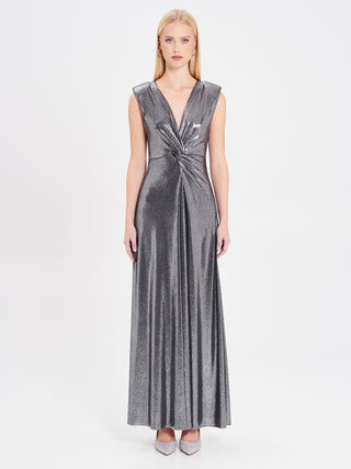 Abito laminato con incrocio