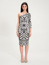 Abito Monospalla in Lycra Zebrato