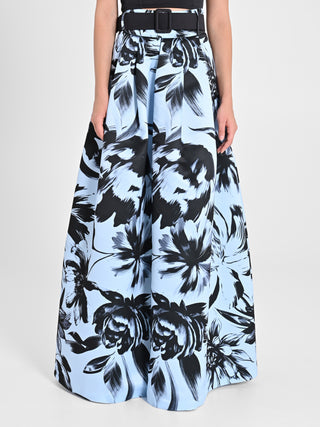 Maxi Gonna in Duchesse stampa Floreale