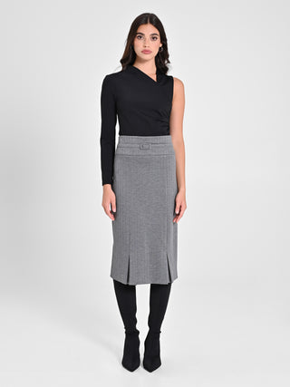 Gonna Tubino in Tessuto Spinato