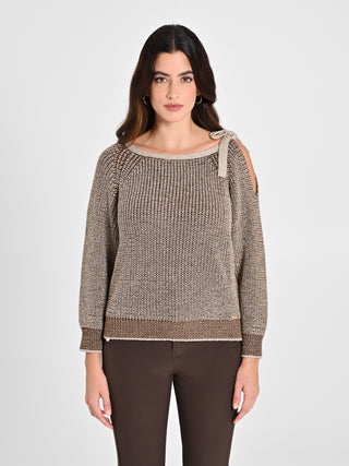 Maglioncino Fiocco Cioccolato & Oro