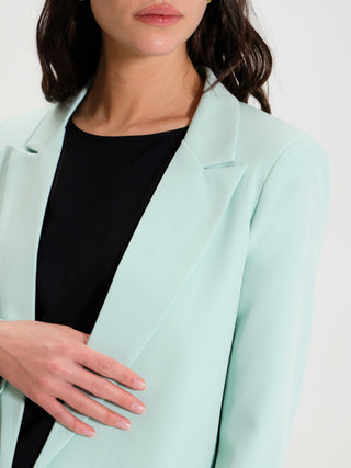 Giacca Lunga Aperta in Tessuto Tecnico