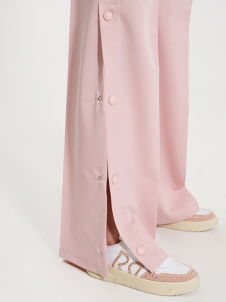 Pantaloni con Bottoni Laterali Rosa