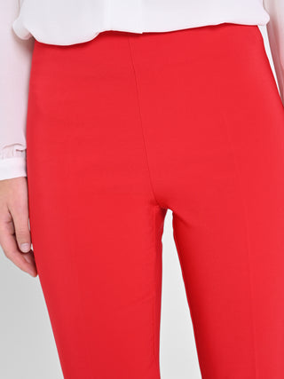 Pantalone Flared Rossi in Tessuto Tecnico
