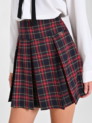 Minigonna in Tartan Blu