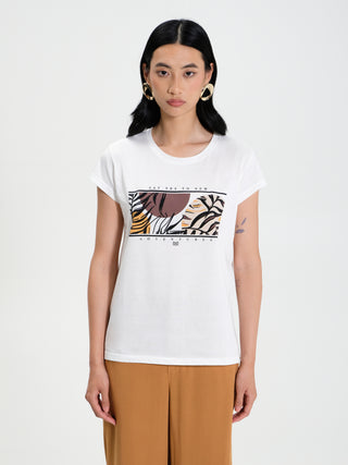 T-shirt in Cotone con Stampa