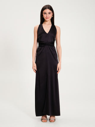 Abito Lungo in Raso Nero