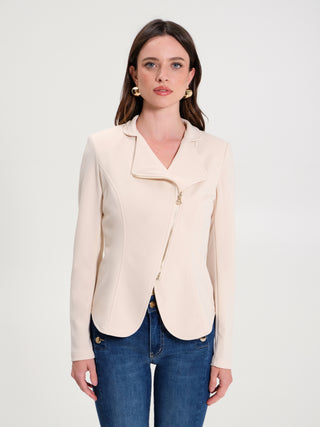 Giacca con Zip Beige