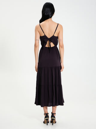 Abito Lungo in Viscosa  ECOVERO® Nero