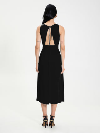 Abito midi in Viscosa  ECOVERO® Nero