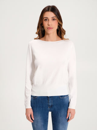 Maglia ECOVERO® Barchetta Panna