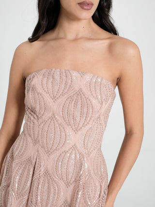 Abito Tulle Glitter Rosa