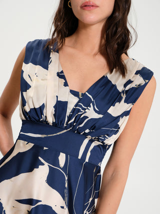 Abito Lungo con Stampa Floreale