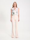 Pantaloni Flared in Tessuto Tecnico Beige