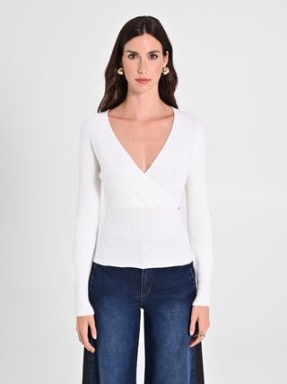 Maglioncino Bianco con Incrocio