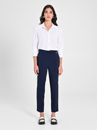 Pantaloni Straight Blu Navy