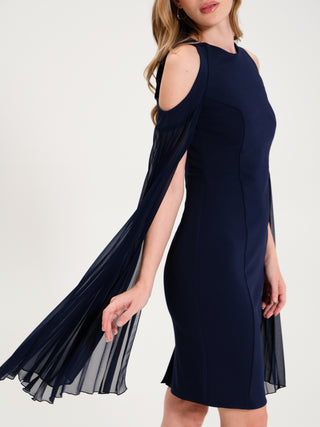 Abito con Maniche Plissé Blu