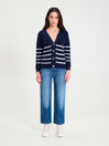 Cardigan in Cotone a Righe con Bottoni