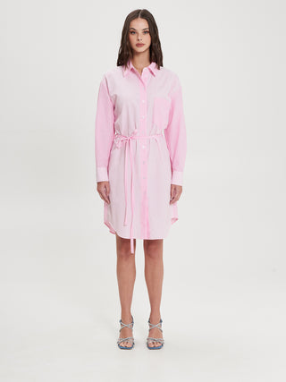 Abito Chemisier Rosa a Righe