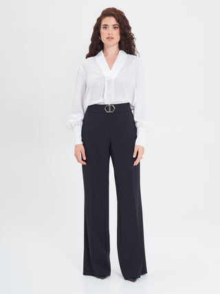 Pantaloni Curvy Fibbia Geometrica